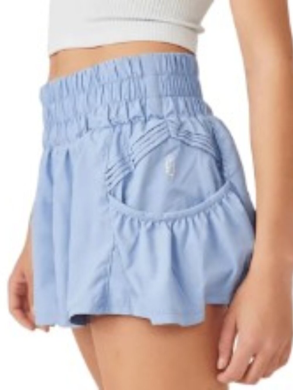 FREE PEOPLE MOVEMENT Get Your Flirt On Shorts in Baseline Blue Sz LARGE
